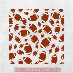 May include: A seamless pattern featuring brown and white footballs on a white background. The footballs are arranged in a repeating pattern, with some footballs larger than others.