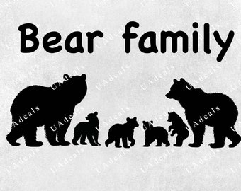 Bear Family Silhouette SVG, PNG, Cricut Cut File (Digital Download)