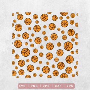 Basketball Pattern SVG, Basketball Print svg, Digital Paper png, Seamless Patterns SVG, Ball Seamless Pattern, transparent background