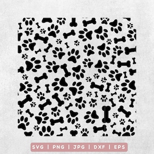 Naadloze pootpatroon SVG, hond pootafdruk svg, hond patroon, digitaal papier hond poot patronen, hond poot transparante achtergrond svg, bestand om te knippen