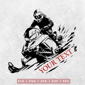 Snowmobile SVG - Snowmobile Custom Text svg, Sledding svg, SVG files for Cricut or Silhouette, Snowmobile Tshirt Design SVG