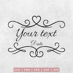 SVG personalizado para pista de baile de boda: Calcomanía personalizada para pista de baile con nombre y fecha (Descarga digital)