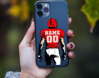 Custom Phone Case Football Player, Personalized Name and Number, Tough Case for Extra Protection, Unique Football Gift