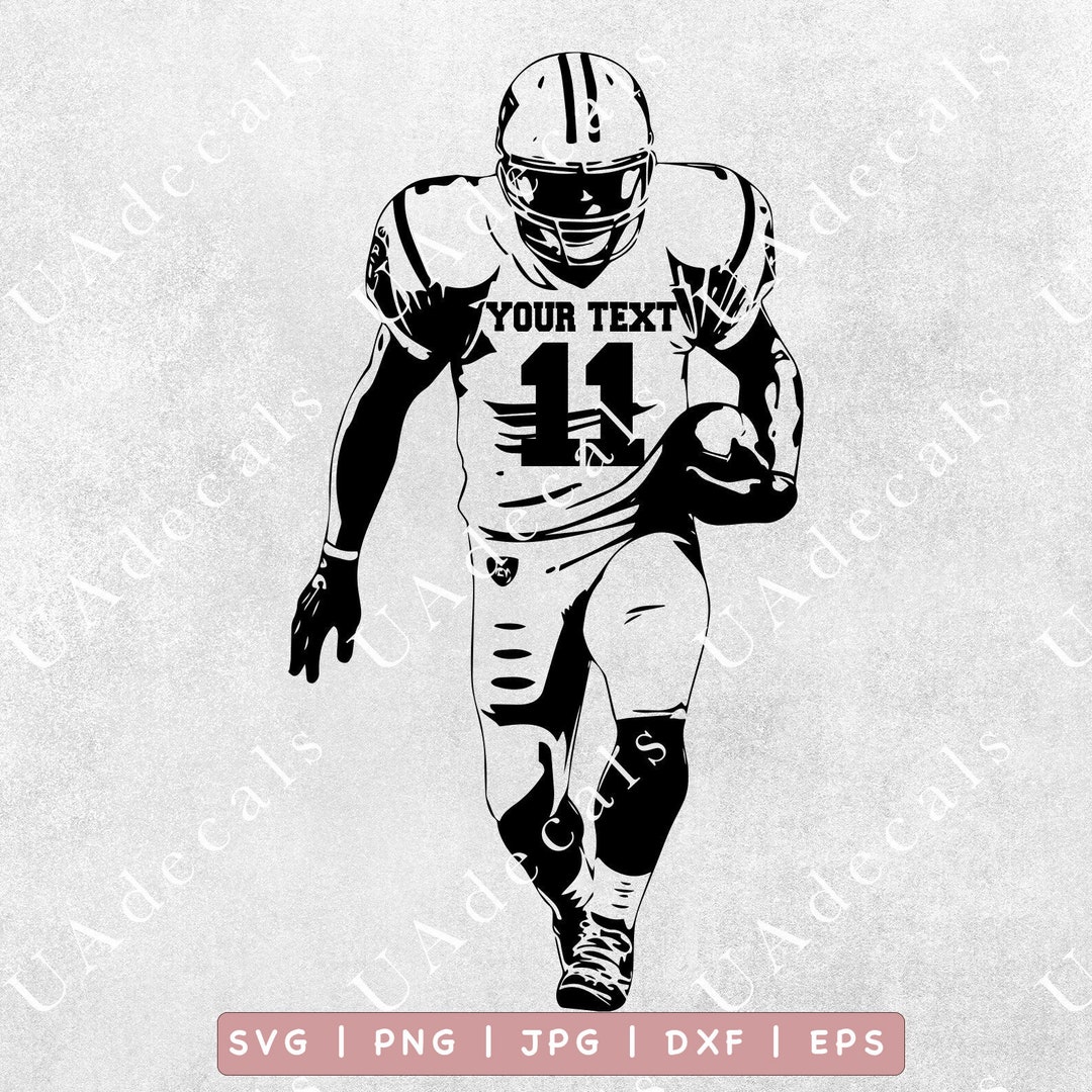 Football Player PNG, Customized Name Football Player Svg, Football Name