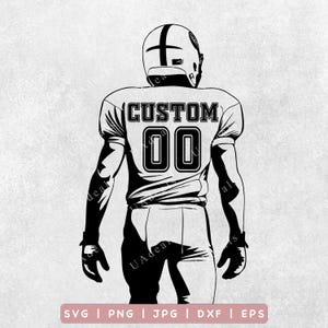 Personalized Football Player SVG | Custom Name and Number | American Football SVG | Team Name Design | Player PNG Graphic