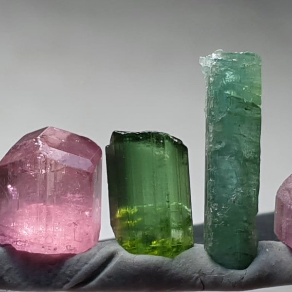Amazing Lustorious Multi-Coloured Terminated Tourmaline Crystals from Paprok Mine Afghanistan 8.80 crts