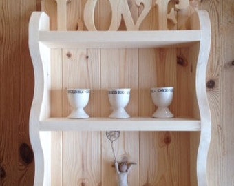 Handmade Pine Kitchen Shelf Unit Wooden Display Shelf • FREE POSTAGE •