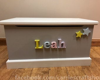 Personalised Toy Chest Blanket Box Toy Box - Handmade Solid Pine! Quick turnaround! Please contact before ordering. Thanks.