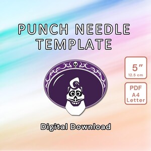 Movie Character Punch Needle Pattern - DIY Template Mug Rug, Coaster, Tufted Home Decor, Kids Nursery Wall Art - Instant Download Design