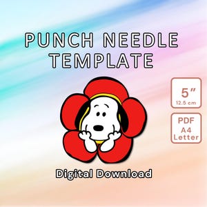 Cartoon Dog Punch Needle Pattern - DIY Template Mug Rug, Coaster, Tufted Home Decor, Kids Nursery Wall Art - Instant Download Design