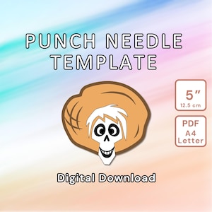 Movie Character Punch Needle Pattern - DIY Template Mug Rug, Coaster, Tufted Home Decor, Kids Nursery Wall Art - Instant Download Design
