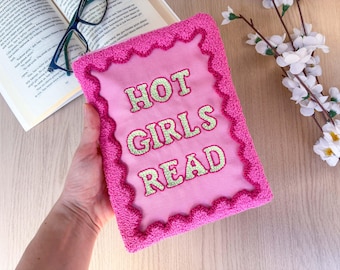Funda para Kindle "Chicas guapas leen", estuche rosa con eslogan y estampado de aguja perforada, regalo literario para ella, funda para iPad Mini, funda para Kobo, Paperwhite