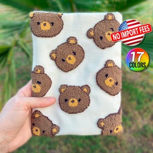 Cute &quot;Teddy Bears&quot; E-Reader Sleeve - Handmade Embroidered Kindle Case, Fun Kobo Cover, Trendy Girl Paperwhite Pouch, Unique Bookworm Gift