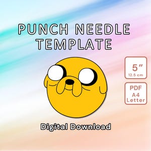 Cute Cartoon Dog Punch Needle Pattern - DIY Template Mug Rug, Coaster, Tufted Home Decor, Kids Nursery Wall Art - Instant Download Design