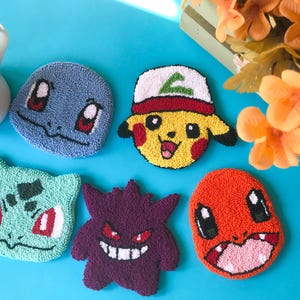 Cartoon Character Coaster Turtle Mug Rug Gift Punch Needle Coaster Gift For Her Cute Gift For Happy Decor Cat Coaster Ghost Mouse Lizard Bug