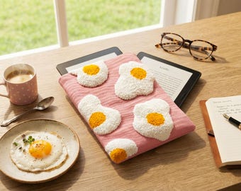 Handmade Punch Needle Sleeve, Eggstra Ereader Kindle Kobo Cover, iPad iPhone Pouch