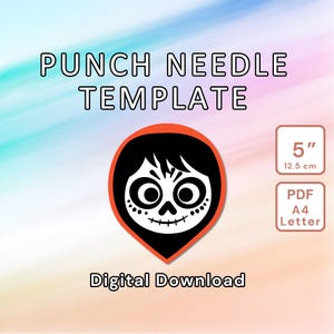 Movie Character Punch Needle Pattern - DIY Template Mug Rug, Coaster, Tufted Home Decor, Kids Nursery Wall Art - Instant Download Design