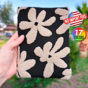 Retro &quot;Flower Funk&quot; Kindle Sleeve - Handmade Vintage Kobo Case, Hippie Color Pop E-Reader Pouch, Cool Daisy Paperwhite Cover, Boho Book Gift