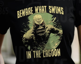 Lagoon Creature Shirt, Beware What Swims in the Lagoon, Horror Movie Poster Shirt, Gift for Horror Fan, Scary Shirt, Halloween Shirt