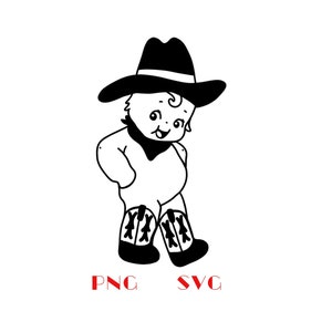 Kewpie Vaquero Vaquera SVG PNG Archivos Western Vintage Retro