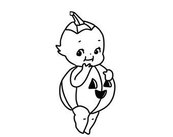 Pumpkin Kewpie Doll SVG File Halloween Baby