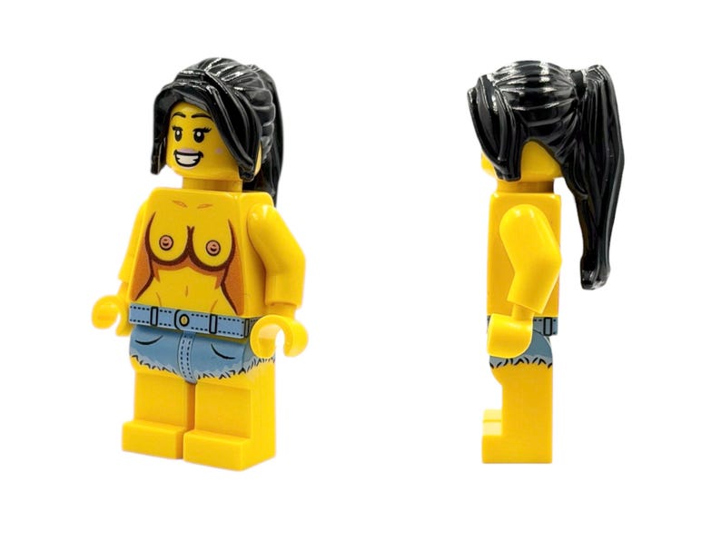 Custom Yellow Minifigure with Details – Original L*GO Parts, Fun Gift, Adult Theme image 2
