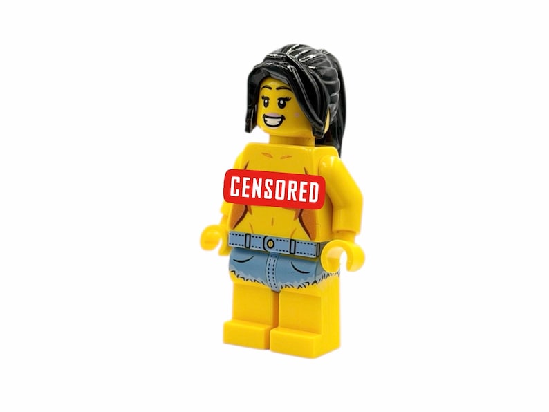 Custom Yellow Minifigure with Details – Original L*GO Parts, Fun Gift, Adult Theme image 1
