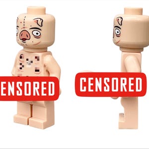 Ugly pig minifigure, sexy figures, light nougat legs, custom printed L*GO, not suitable for children
