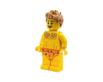 Minifigure with bare torso, boxer shorts, man, Adonis, six-pack, custom design on L*GO parts