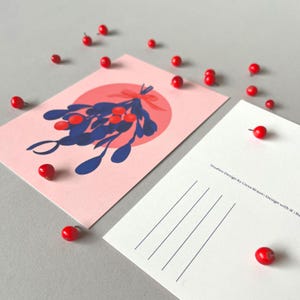 Weihnachtspostkarte - Mistelzweig
