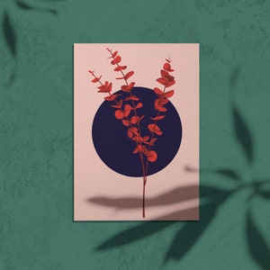 Postkarte - illustrierter Eukalyptus