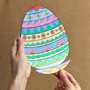 Artesanato de Páscoa em Papel Patchwork: Atividade de Recorte e Colagem de Primavera para Crianças (Modelo para Imprimir) imagem 6