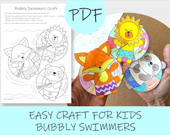 Bubbly Swimmers Craft – Simple Paper Craft for Kids | Printable PDF | Cut & Paste Activity