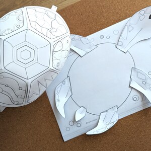 Colorful Turtle Paper Craft Template: Cut and Paste Animal Activity for ...