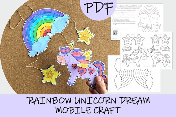 Rainbow Unicorn Dream Mobile Craft: Easy DIY Paper Activity For Kids (Printable Template)