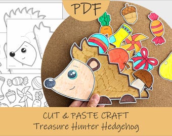 Treasure Hunter Hedgehog Craft: Cut & Paste Activity (Printable PDF)