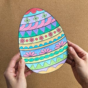 Artesanato de Páscoa em Papel Patchwork: Atividade de Recorte e Colagem de Primavera para Crianças (Modelo para Imprimir) imagem 5