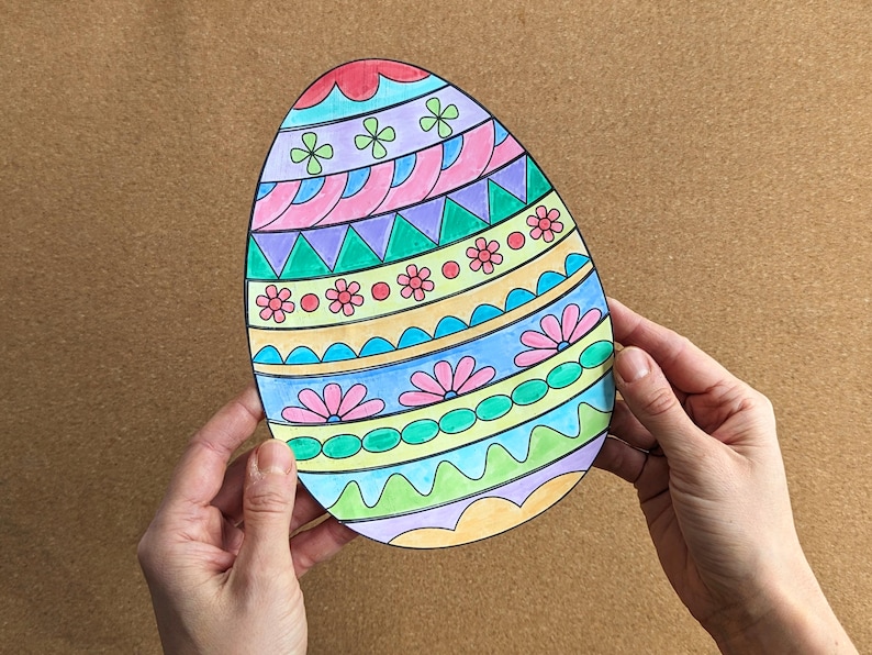 Artesanato de Páscoa em Papel Patchwork: Atividade de Recorte e Colagem de Primavera para Crianças (Modelo para Imprimir) imagem 5