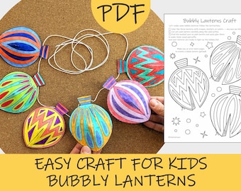 3D Paper Lanterns Garland Craft — Easy Kids Christmas Activity (Printable PDF)