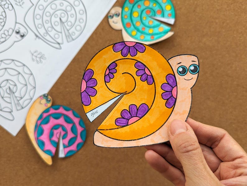 Bubbly Snails Craft: Easy 3D Paper Activity for Kids (printable PDF) - Etsy