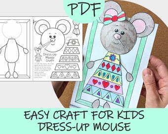 Dress-Up Mouse Paper Craft: Easy One-Page Cut and Paste Activity for Kids (Printable PDF)