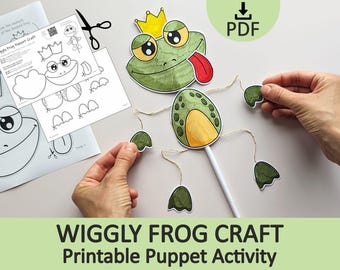 Wiggly Frog Puppet Craft for Kids | Printable Paper Preschool Activity (PDF Download)