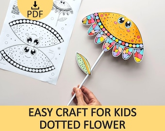 Paper Flower Craft for Kids: Fun & Easy Preschool Spring Activity (Printable Template)