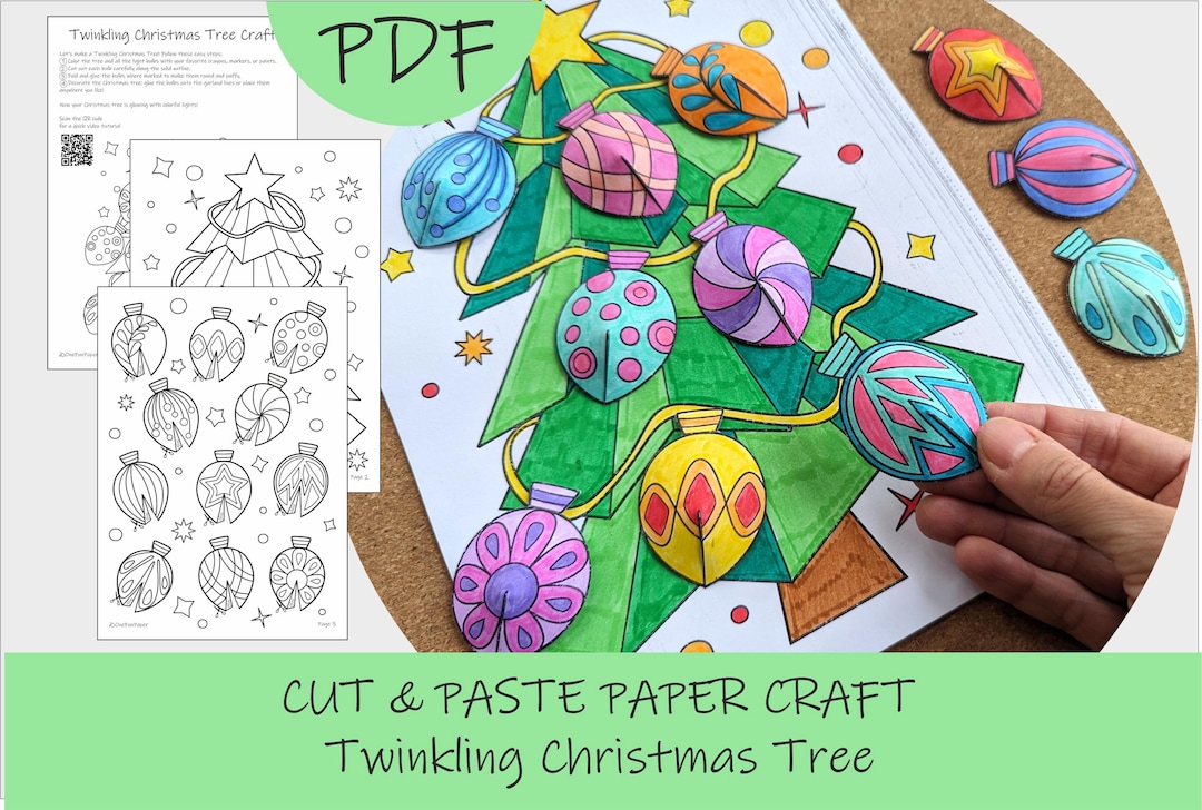 3D Christmas Tree Paper Craft: Holiday Activity for Kids (printable PDF ...