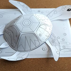 Colorful Turtle Paper Craft Template: Cut and Paste Animal Activity for ...