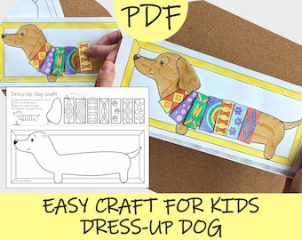 Dress-Up Dog Paper Craft: Easy One-Page Cut and Paste Activity for Kids (Printable PDF)