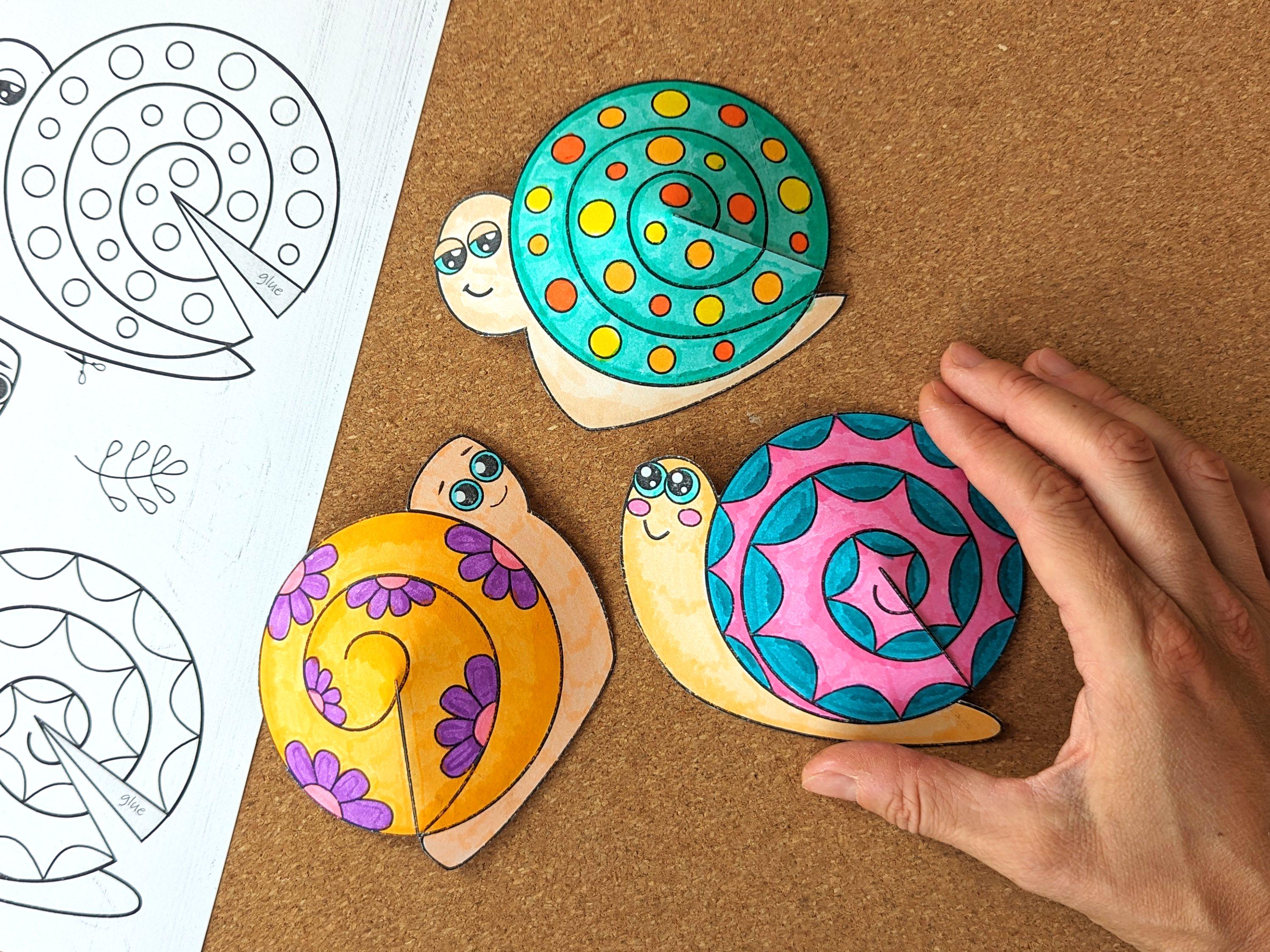 Bubbly Snails Craft: Easy 3D Paper Activity for Kids (printable PDF) - Etsy