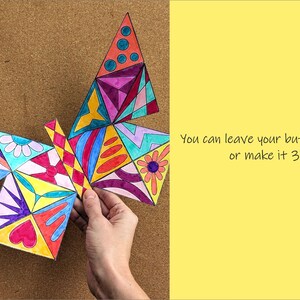 Patchwork Butterfly Craft Template. Spring Paper Cut & Paste Activity for Kids (Printable PDF) image 5