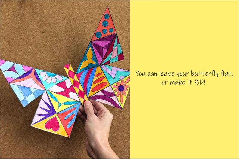 Patchwork Butterfly Craft Template. Spring Paper Cut & Paste Activity for Kids (Printable PDF) image 5