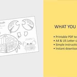 Build-a-Crab Paper Craft, zomerse oceaanactiviteit voor kinderen (afdrukbare pdf) afbeelding 6